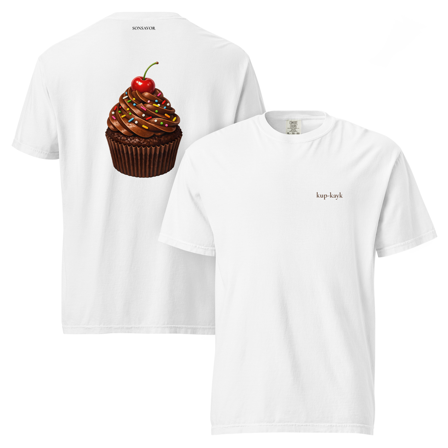 Chocolate Cupcake Tee — "kup-kayk" | Premium Heavyweight Garment-Dyed Shirt