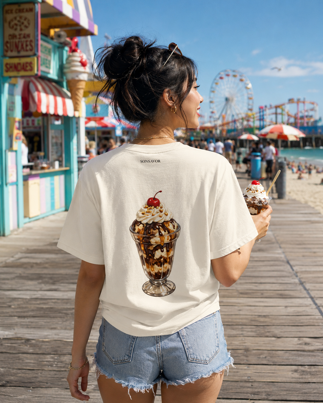 Ice Cream Sundae Tee — "sun-day" | Premium Heavyweight Garment-Dyed Shirt