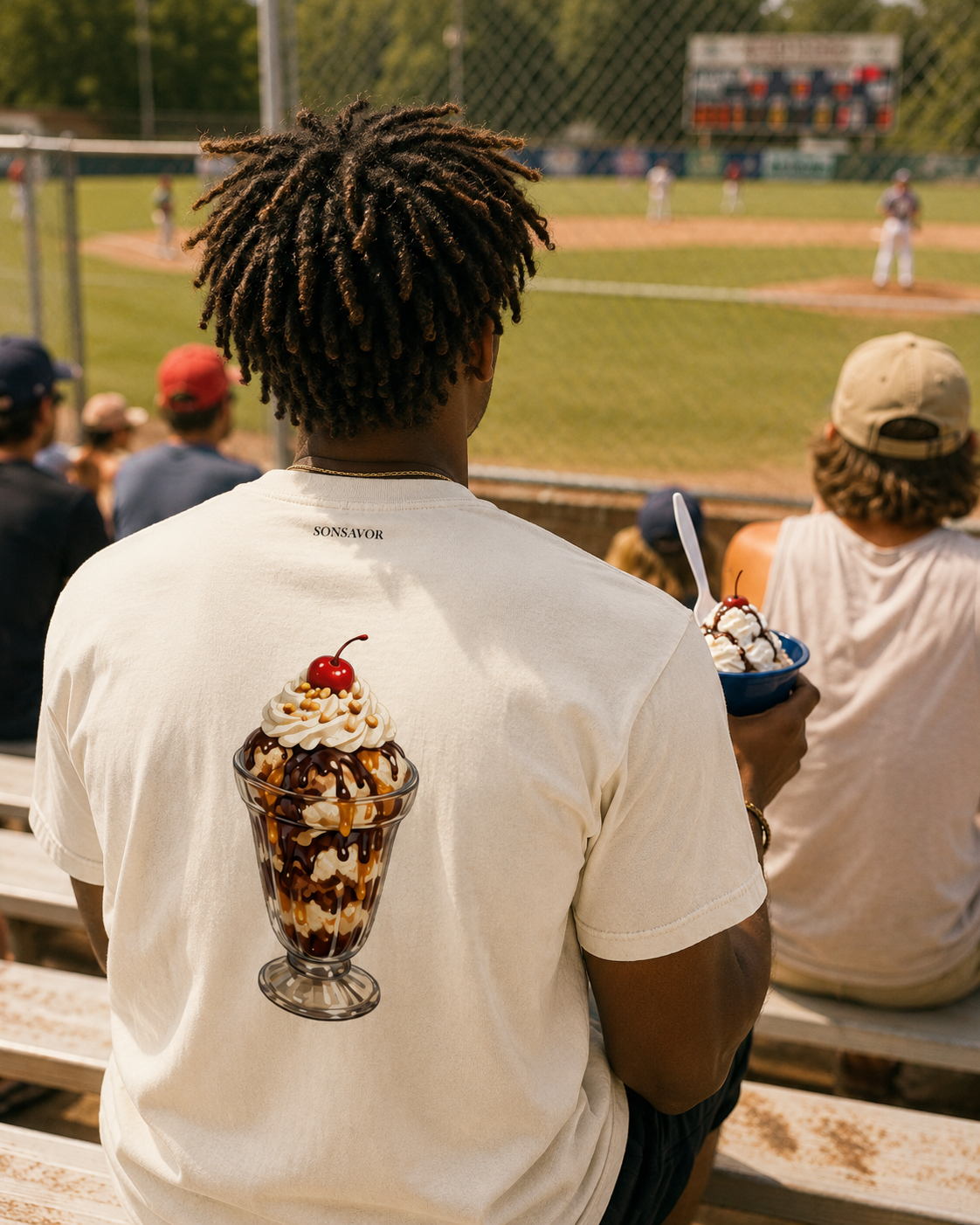 Ice Cream Sundae Tee — "sun-day" | Premium Heavyweight Garment-Dyed Shirt