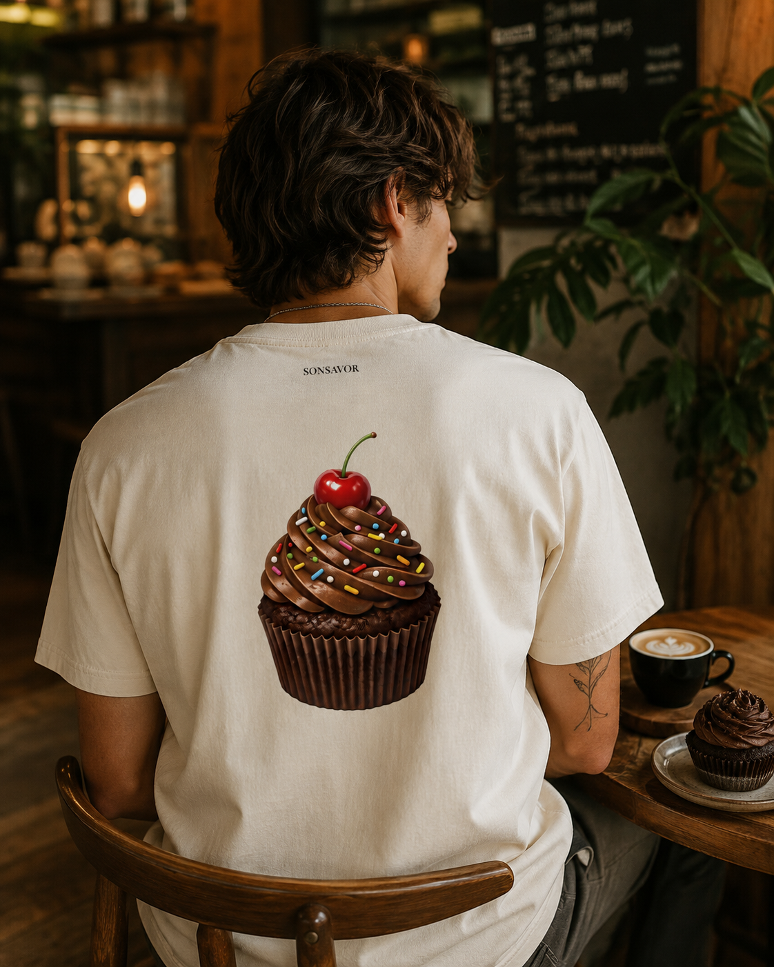 Chocolate Cupcake Tee — "kup-kayk" | Premium Heavyweight Garment-Dyed Shirt