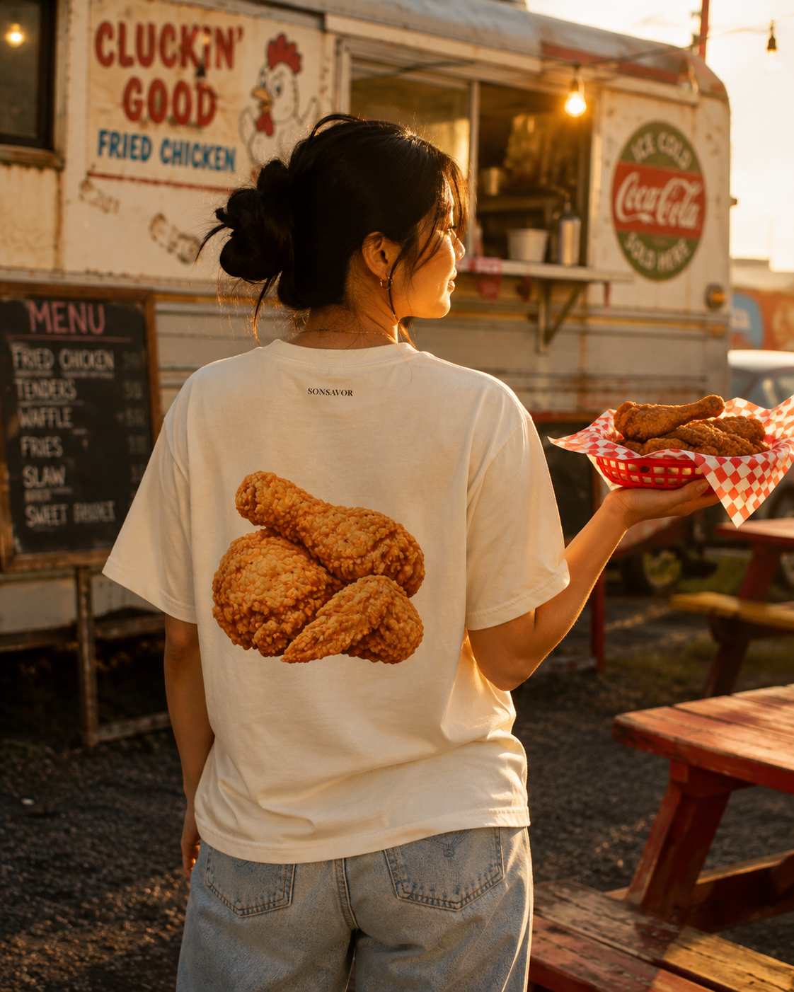 Fried Chicken Tee — "fryd-chik-in" | Premium Heavyweight Garment-Dyed Shirt