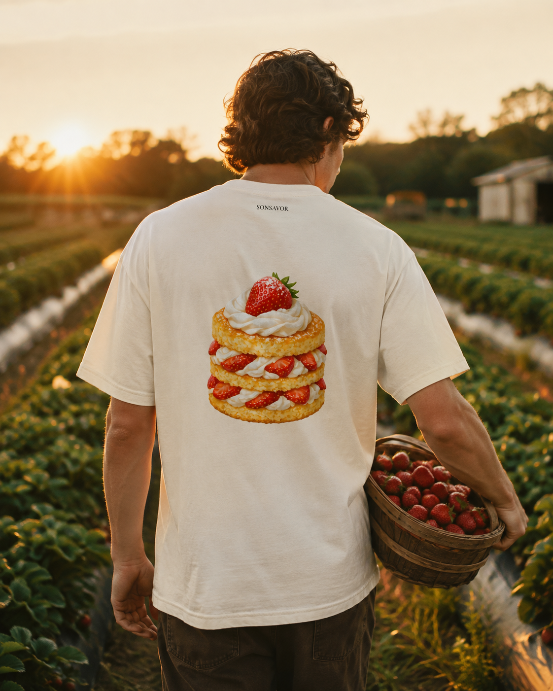 Strawberry Shortcake Tee — "straw-bear-ee short-kayk" | Premium Heavyweight Garment-Dyed Shirt