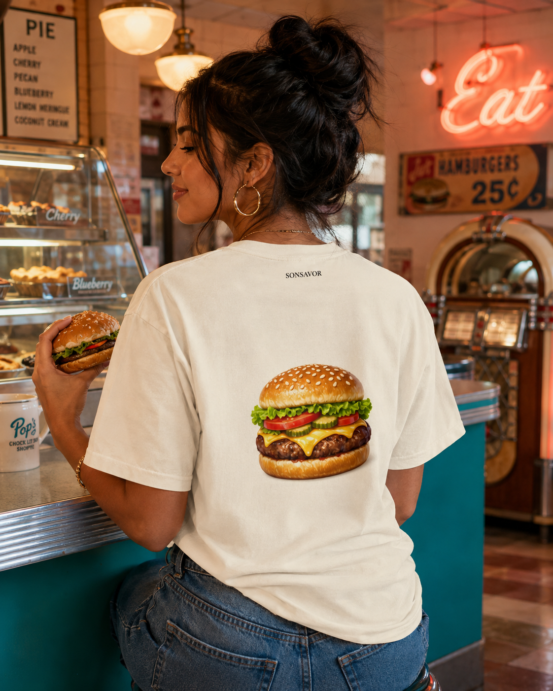 Cheeseburger Tee — "cheez-bur-ger" | Premium Heavyweight Garment-Dyed Shirt