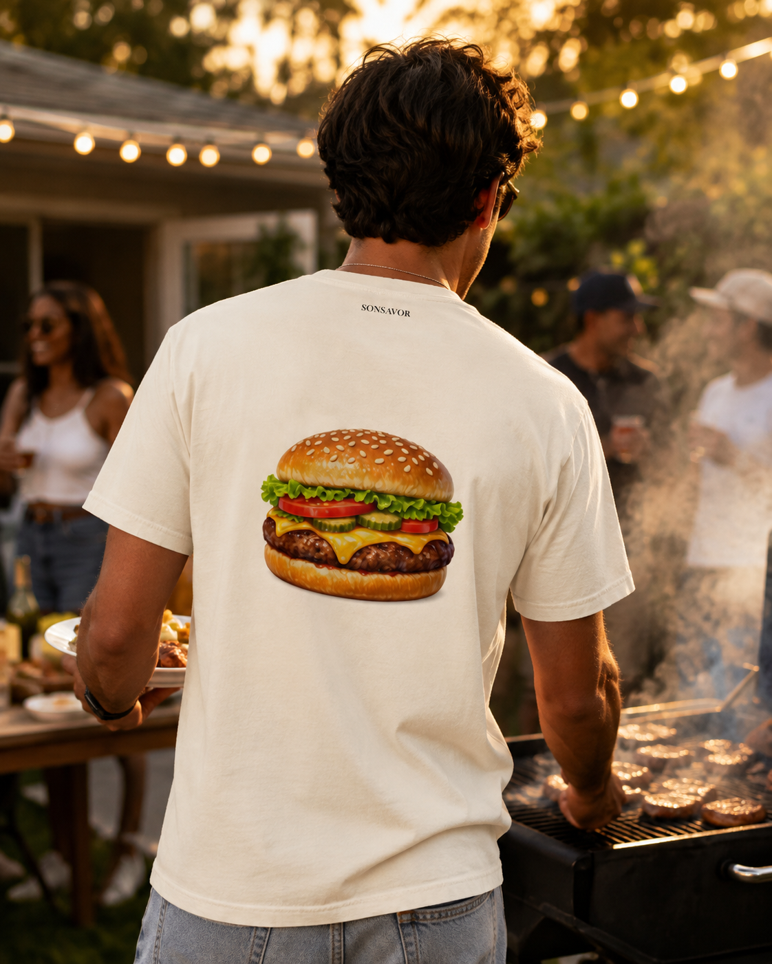Cheeseburger Tee — "cheez-bur-ger" | Premium Heavyweight Garment-Dyed Shirt