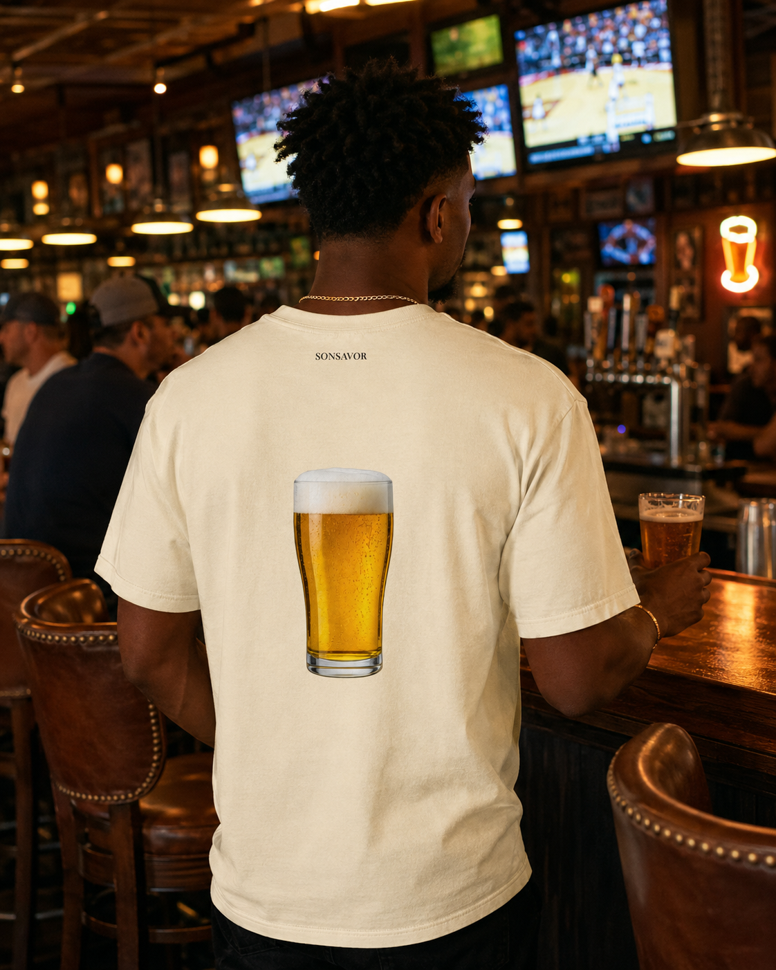 Beer Tee — "bir" | Heavyweight Garment-Dyed Shirt