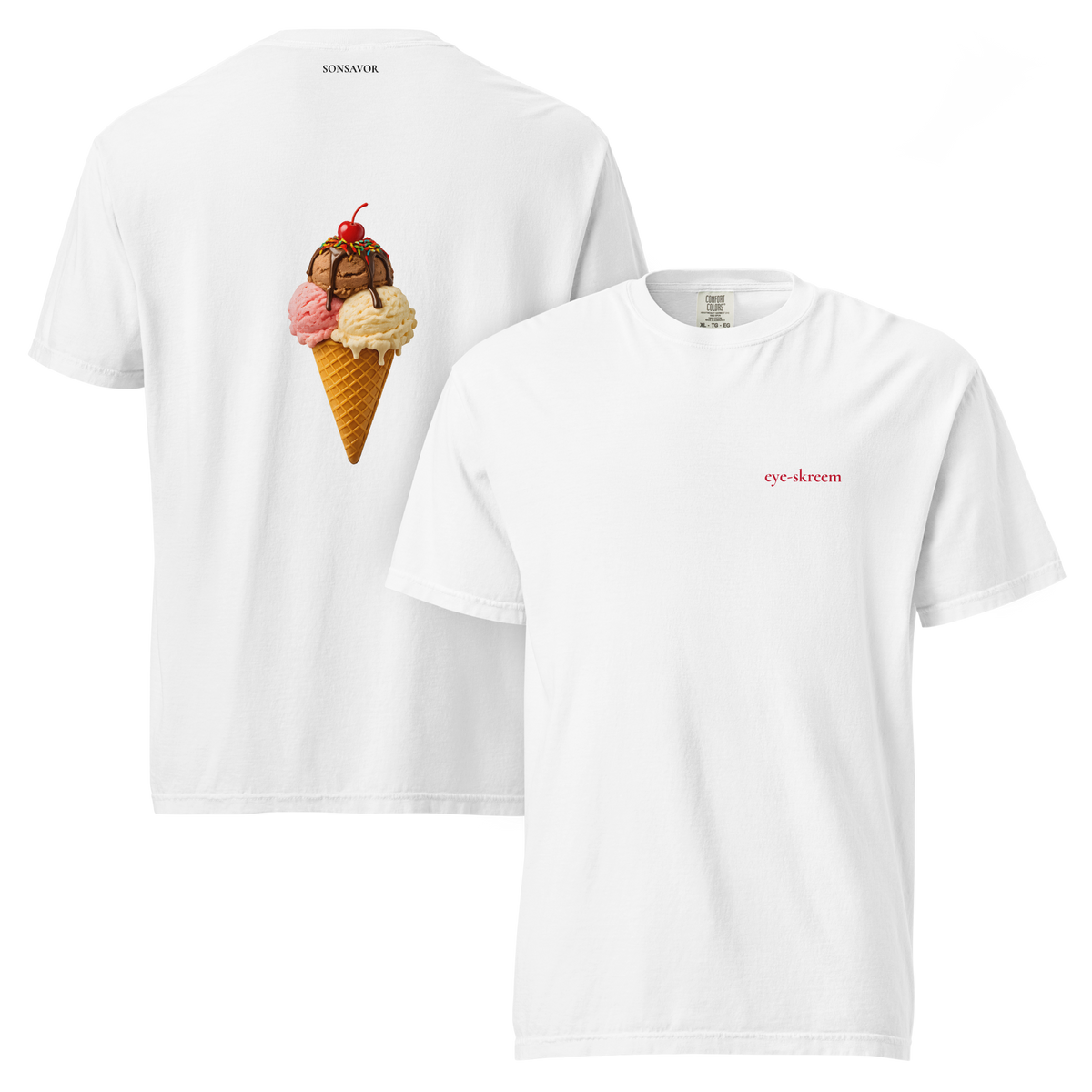 Ice Cream Tee — "eye-skreem" | Premium Heavyweight Garment-Dyed Shirt